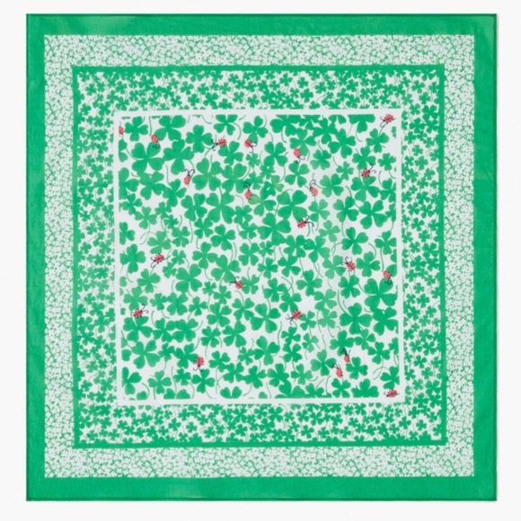 ISO ISO ISO Talbots Lucky Clover Neckerchief Scarf - Picture 2 of 2